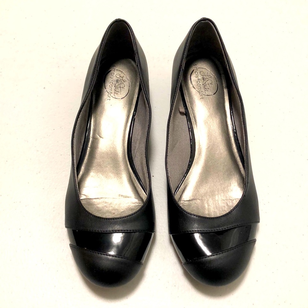 Black flats, sz10